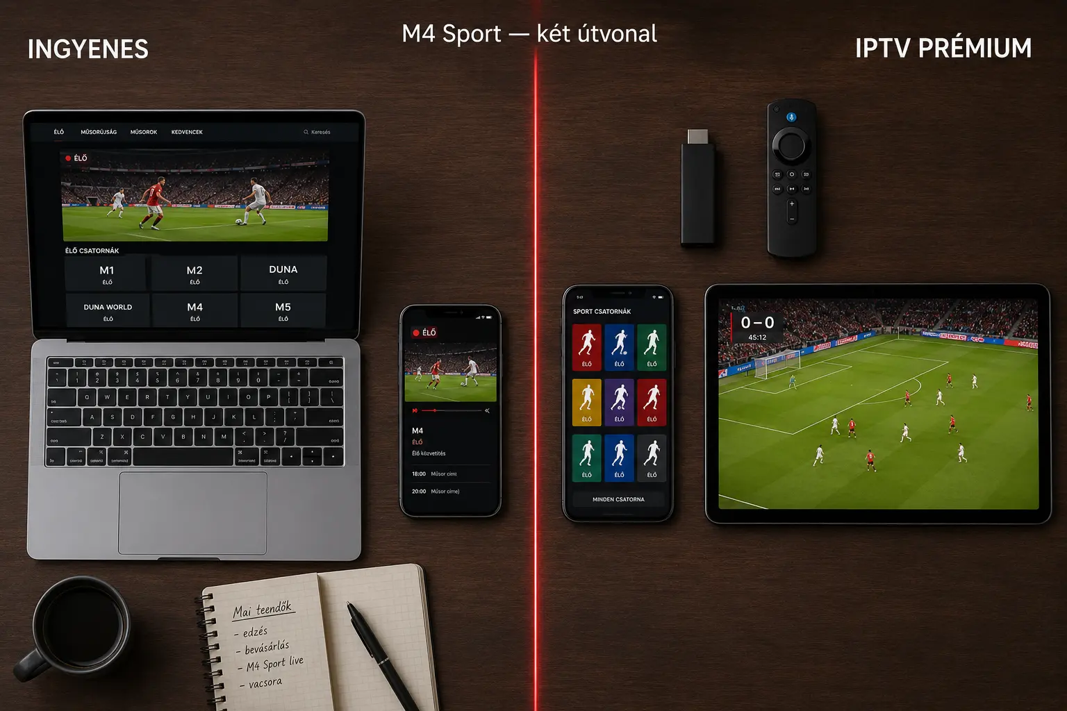 M4 online TV eszközök — Mediaklikk böngésző és független IPTV streaming Smart TV-n, Fire TV-n és mobilon összehasonlítva